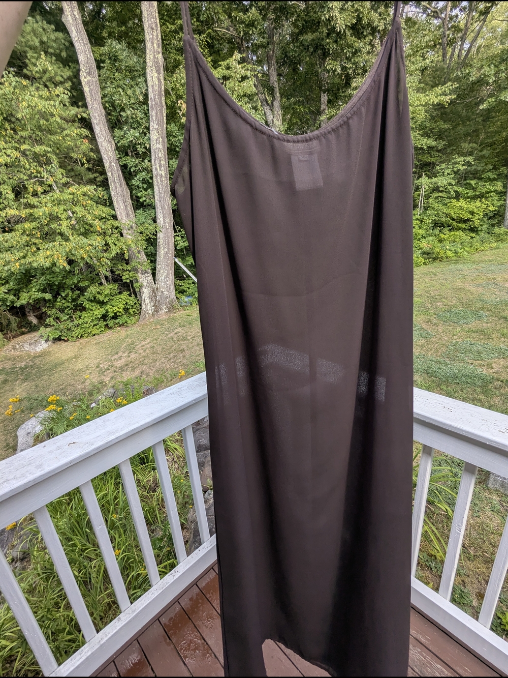 Vintage Sheer Brown Full Length Slip Dress
